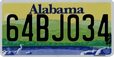 AL license plate 64BJ034