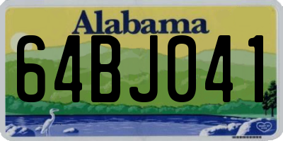 AL license plate 64BJ041