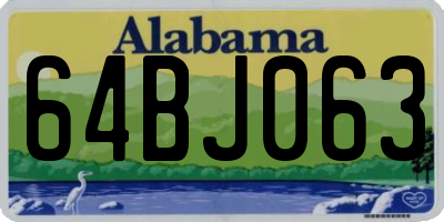 AL license plate 64BJ063