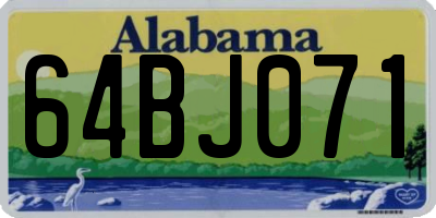 AL license plate 64BJ071