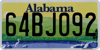 AL license plate 64BJ092