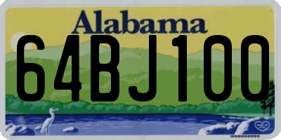 AL license plate 64BJ100
