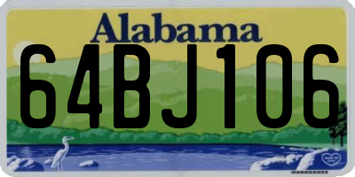 AL license plate 64BJ106