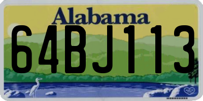AL license plate 64BJ113