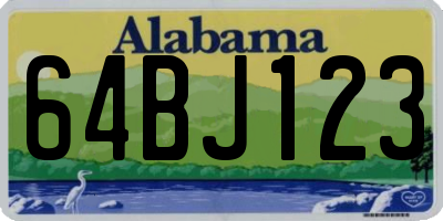 AL license plate 64BJ123