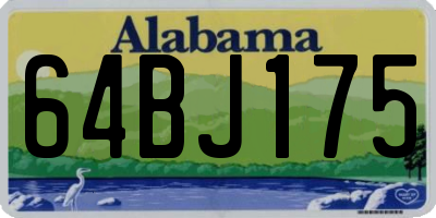 AL license plate 64BJ175
