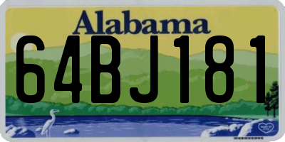 AL license plate 64BJ181