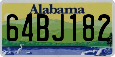 AL license plate 64BJ182