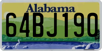 AL license plate 64BJ190