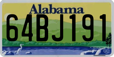AL license plate 64BJ191