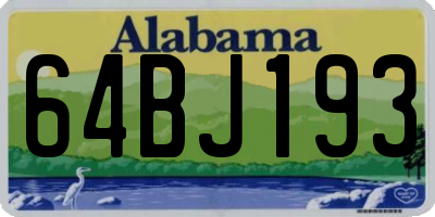 AL license plate 64BJ193
