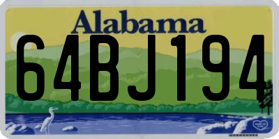 AL license plate 64BJ194