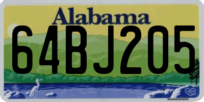 AL license plate 64BJ205