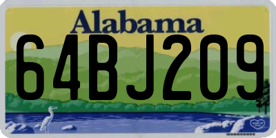AL license plate 64BJ209
