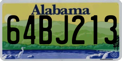 AL license plate 64BJ213