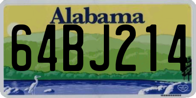 AL license plate 64BJ214