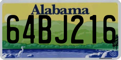 AL license plate 64BJ216