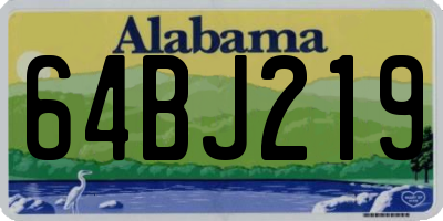 AL license plate 64BJ219