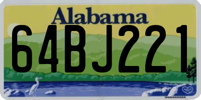 AL license plate 64BJ221