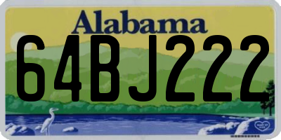 AL license plate 64BJ222