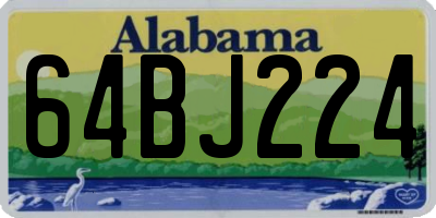 AL license plate 64BJ224