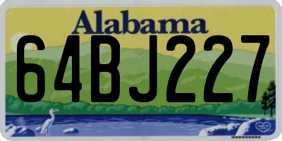 AL license plate 64BJ227