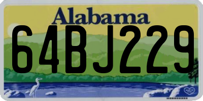 AL license plate 64BJ229