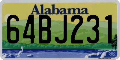 AL license plate 64BJ231