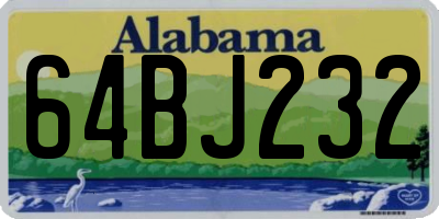AL license plate 64BJ232