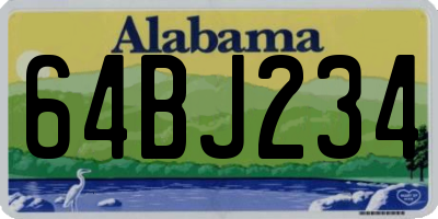 AL license plate 64BJ234