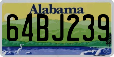 AL license plate 64BJ239