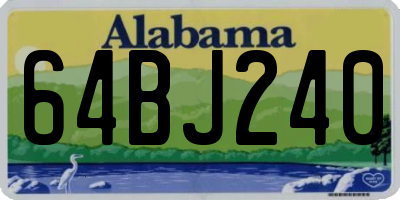 AL license plate 64BJ240