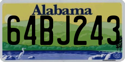 AL license plate 64BJ243
