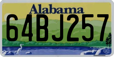 AL license plate 64BJ257