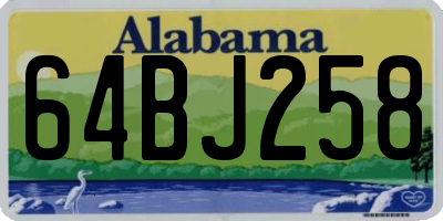 AL license plate 64BJ258