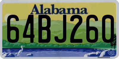 AL license plate 64BJ260