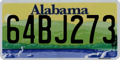 AL license plate 64BJ273