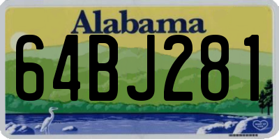 AL license plate 64BJ281