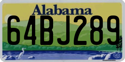 AL license plate 64BJ289