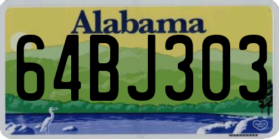 AL license plate 64BJ303
