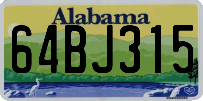 AL license plate 64BJ315