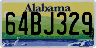 AL license plate 64BJ329