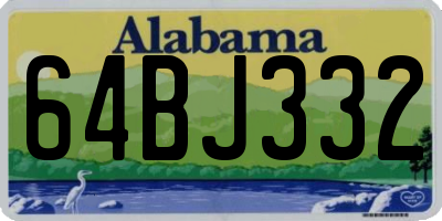 AL license plate 64BJ332