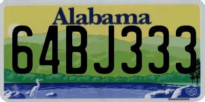 AL license plate 64BJ333