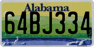 AL license plate 64BJ334