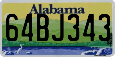 AL license plate 64BJ343