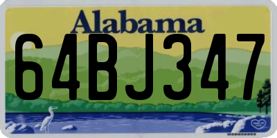 AL license plate 64BJ347