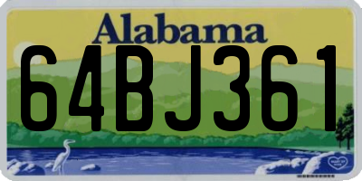 AL license plate 64BJ361