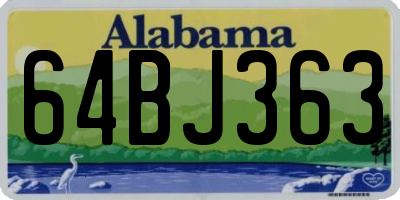 AL license plate 64BJ363