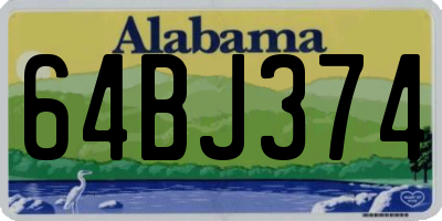 AL license plate 64BJ374